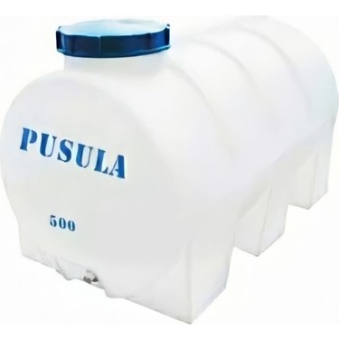 Pusula Su Depoları Polietilen 500 LT Beyaz Yatay Su Deposu / Vanalı