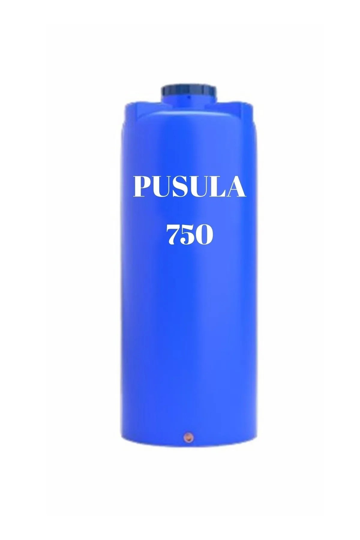 Pusula Su Depoları Polietilen 750 LT Mavi Dikey Su Deposu / Vanalı